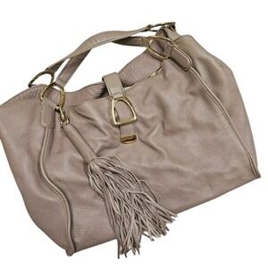 G.I.L.I. Got It Love It Hobo Bag Grey Leather‎ Tassel Shoulder Bag Minimalist